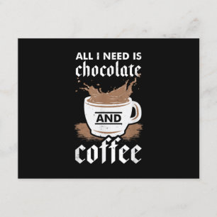 Cartão De Informações Eu Adoro Chocolate E Café