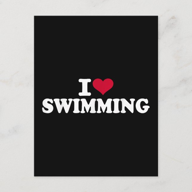 Cartão De Informações Eu adoro nadar (Frente)