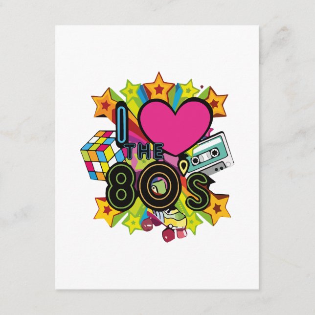 Cartão De Informações eu amo os anos 80 (Frente)