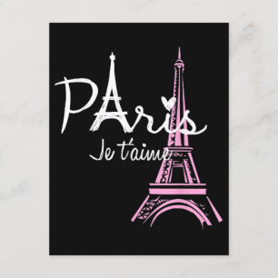 Cartão De Informações Eu Amo Paris Torre Eiffel França Lembrança Frances