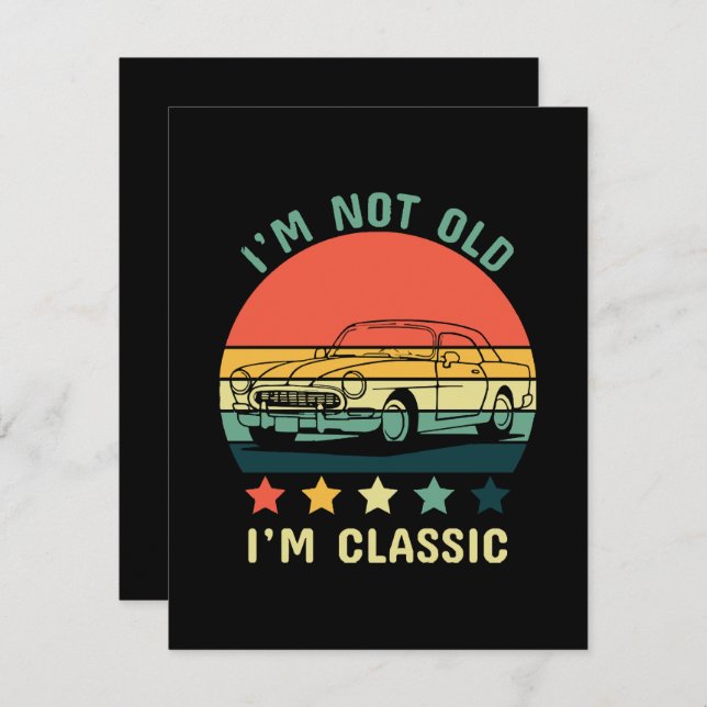 Cartão De Informações Eu não sou velho Eu sou clássico (Frente/Verso)