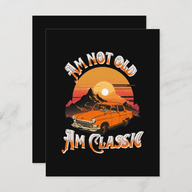 Cartão De Informações Eu não sou velho, sou clássico (Frente/Verso)