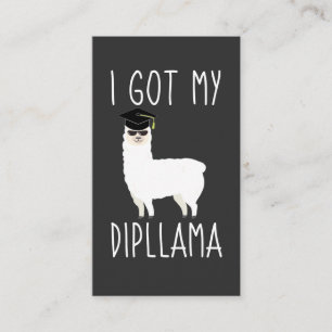 Cartão De Informações Eu Peguei Minha Graduação De Dipllama Llama Pun