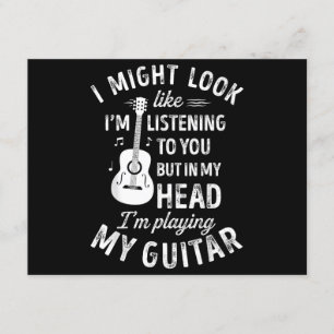 Cartão De Informações Eu posso parecer que estou ouvindo você guitarra d