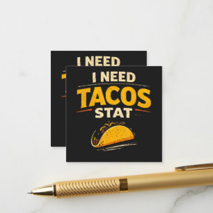 Cartão De Informações Eu Preciso de Tacos Já