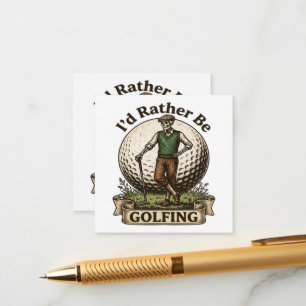 Cartão De Informações Eu Preferiria Estar Jogando Golfe 