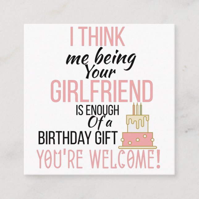 Cartão De Informações Eu sendo namorada (Frente)