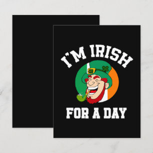 Cartão De Informações Eu sou irlandês por um dia.