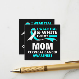 Cartão De Informações Eu Uso Verde Azul Claro E Branco Minha Mãe Câncer