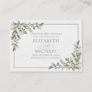 Cartão De Informações Eucalipto Botânico Verde Salvia Detalhe do Coronav