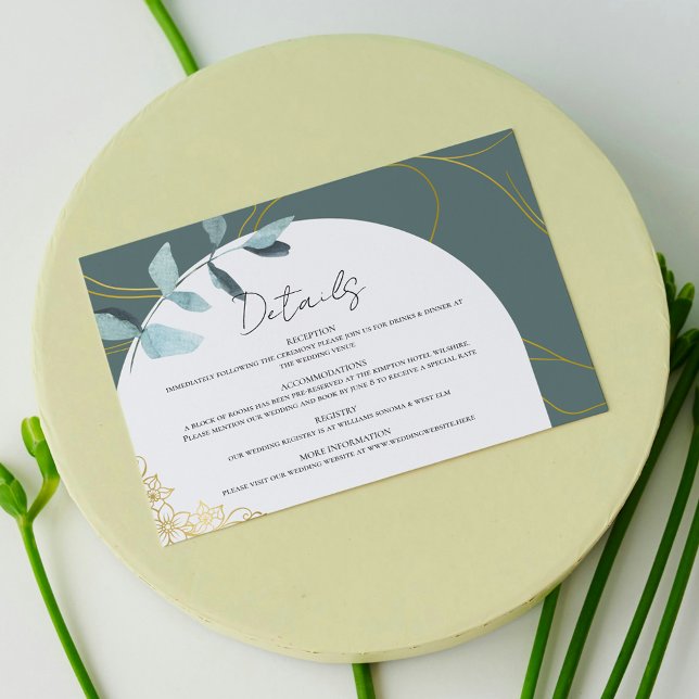 Cartão De Informações Eucalipto Elegante, Detalhes Botânicos dos Acentos (Criador carregado)