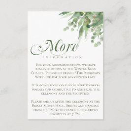 Cartão De Informações Eucalipto Mais Informações Detalhes do Casamento