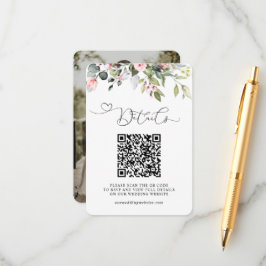 Cartão De Informações Eucalipto Verdura Floral Código QR & Casamento Fot