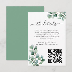 Cartão De Informações Eucalyptus Botanical Greenery Casamento