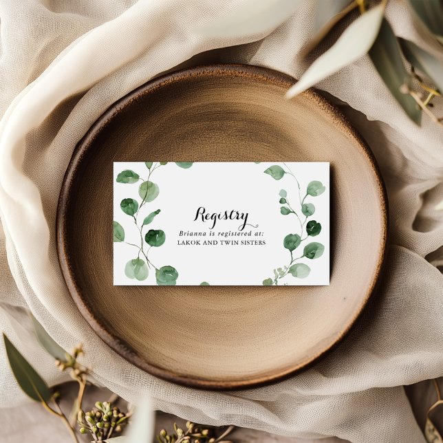 Cartão De Informações Eucalyptus Calliografia Weding Gift Registry (Criador carregado)