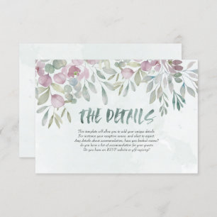 Cartão De Informações Eucalyptus, cor azul-d-água, verde