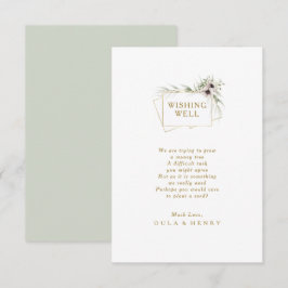 Cartão De Informações Eucalyptus Dourado Casamento Geométrico Desejando