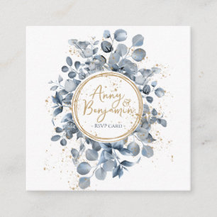 Cartão De Informações Eucalyptus Dourado Glitter Code 01 - RSVP 2