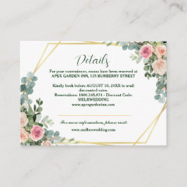 Cartão De Informações Eucalyptus Floral, Cor-De-Rosa Esbranquiçada, Casa