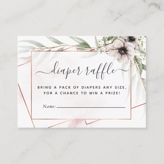 Cartão De Informações Eucalyptus - Fralda Geométrica Raffle (Frente)