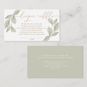 Cartão De Informações Eucalyptus Fralda Raffle