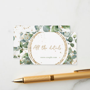 Cartão De Informações Eucalyptus gold glitter Code 02_b todos os detalhe