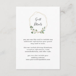 Cartão De Informações Eucalyptus Greenery | Detalhes Geométricos de Casa