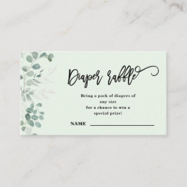 Cartão De Informações Eucalyptus Greenery | Fralda Raffle | Chá de frald