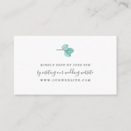 Cartão De Informações Eucalyptus greenery monograma casamento RSVP onlin