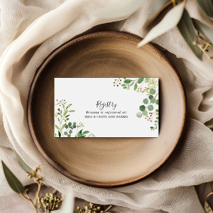 Cartão De Informações Eucalyptus Simple Floral Wedding Gift Registry