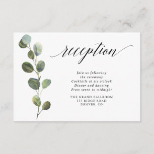 Cartão De Informações Eucalyptus - simples recepção em branco preto