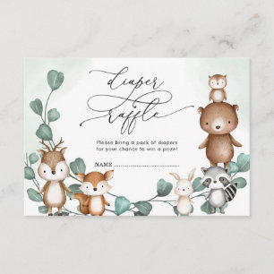 Cartão De Informações Eucalyptus Woodland Greenerescência Animais Fralda