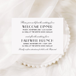 Cartão De Informações Eventos de Fim de Semana de Casamento de Deco de A