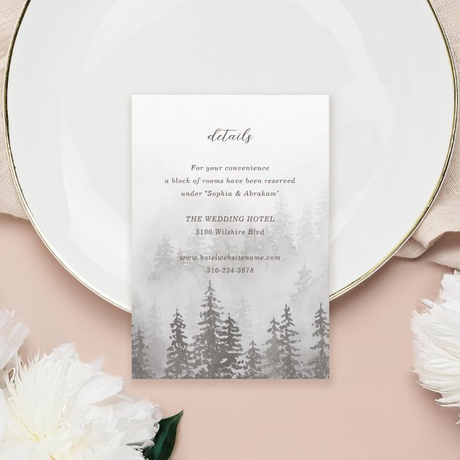 Cartão De Informações Evergreens na Cinza marrom da floresta (Criador carregado)