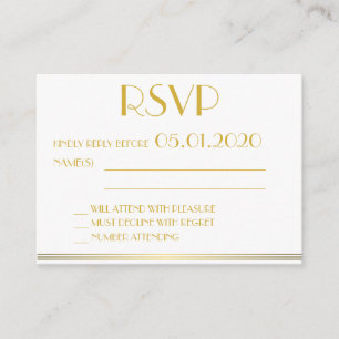 Cartão De Informações Excelente preto minúsculo Gatsby Wedding RSVP