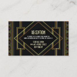 Cartão De Informações excelentes de vintage em ouro preto por recepção d