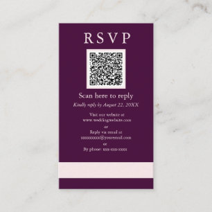 Cartão De Informações Exemplo de Casamento de Crimson Real QR RSVP