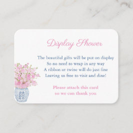 Cartão De Informações Exibição de Jarro de Gengibre Rosa e Azul Marinho 