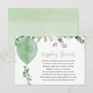 Cartão De Informações Exibir balão de chuveiro eucalipto neutro em termo