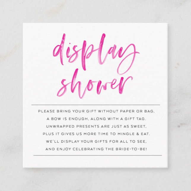 CARTÃO DE INFORMAÇÕES EXIBIR CHÁ - INSERIR PINK (Frente)