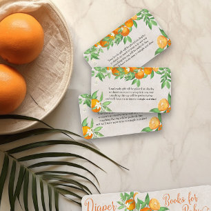 Cartão De Informações Exibir chuveiro sem embrulho Poema Laranja cítrica