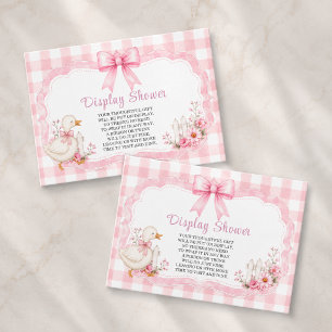 Cartão De Informações Exibir Chuveiro Silly Goose Menina Baby Shower