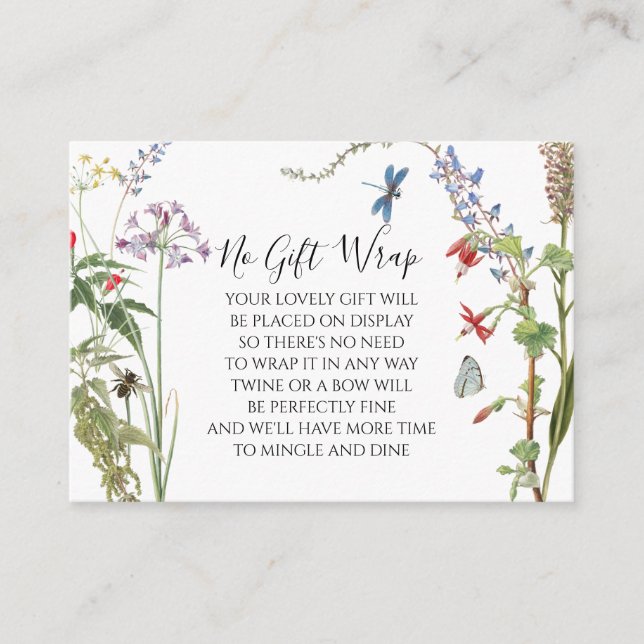 Cartão De Informações Exposição de aguarela de flores silvestres e abelh (Frente)