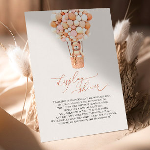 Cartão De Informações Exposição de Balões de Urso Rosa em Arco de Balão 