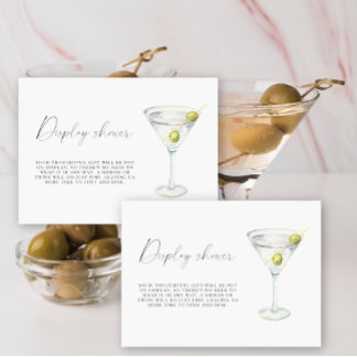 Cartão De Informações Exposição de chá de noiva Dry Martini