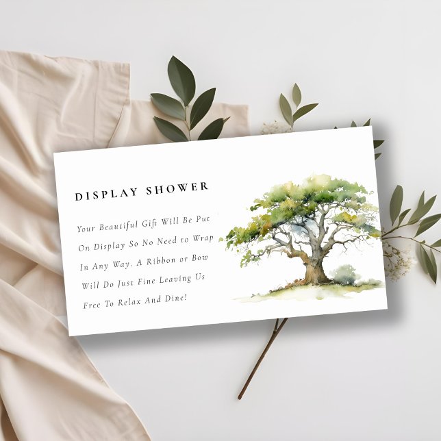Cartão De Informações Exposição de chuveiro de bebê de árvore de carvalh (Criador carregado)