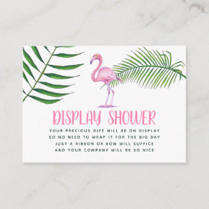 Cartão De Informações Exposição de Chuveiro de Bebê Flamingo Aquarela