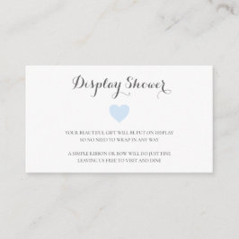 Cartão De Informações Exposição de Chuveiro de Bebê Menino com Coração A