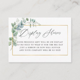 Cartão De Informações Exposição de Chuveiro de Noiva Eucalipto Geométric