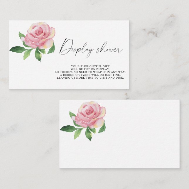 Cartão De Informações Exposição de chuveiro Rosa (Frente/Verso)